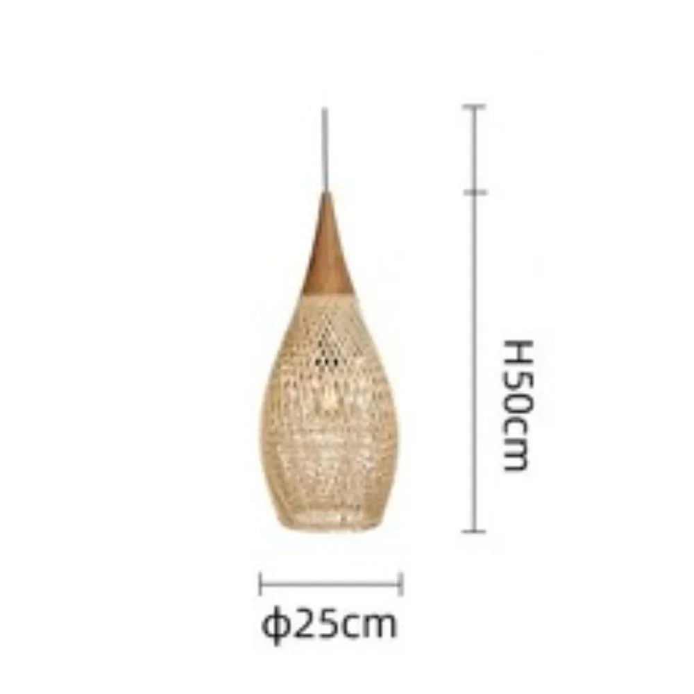 Pendente Eldiira - Rattan Natural - bancada gourmet boho natural