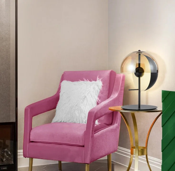 Luminaria de Mesa Avmaela - Vidro Texturizado - home office escultural