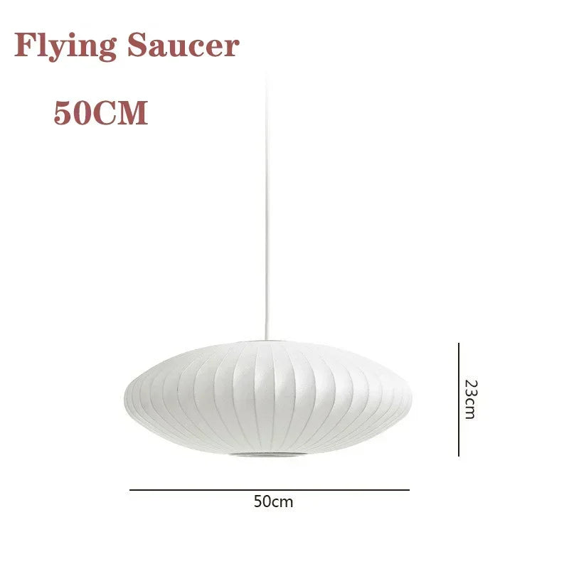 Pendente Lanterna de Tecido Branco LED