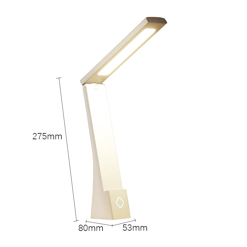 Luminária de Mesa LED Dobrável Recarregável – Proteção Ocular para Estudos