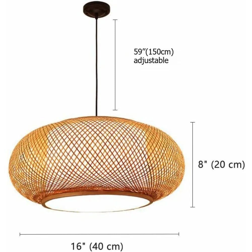 Lustre Artesanal em Bambu Trançado E27