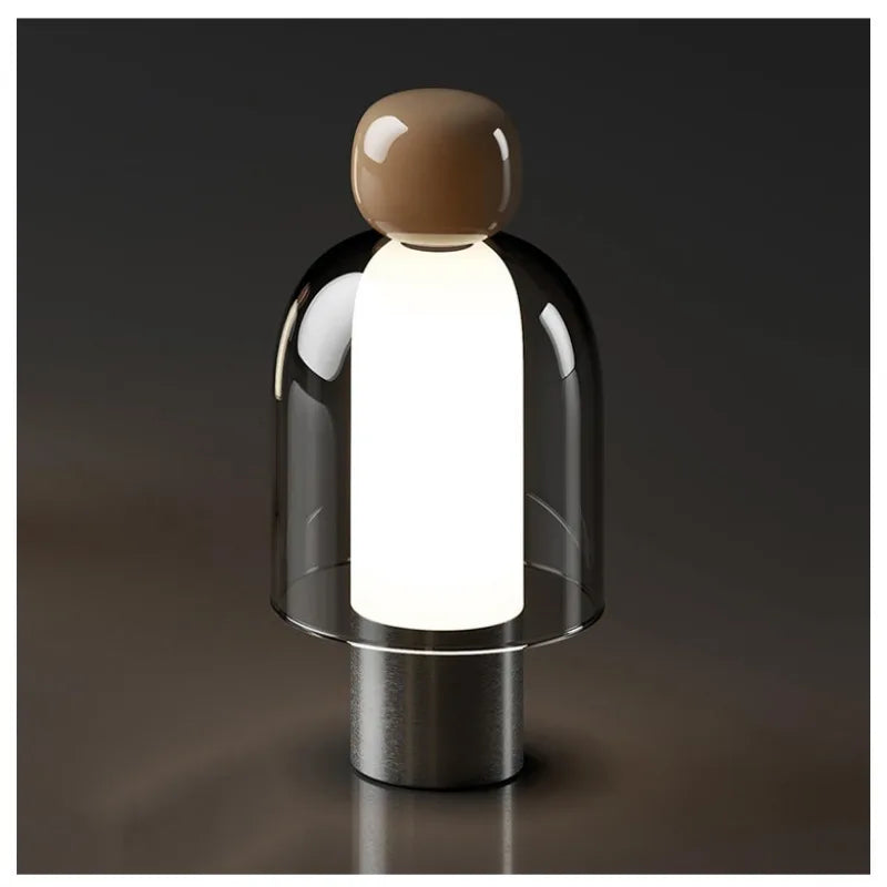 Luminária Vidro LED USB Decorativa Sala Quarto Minimalista
