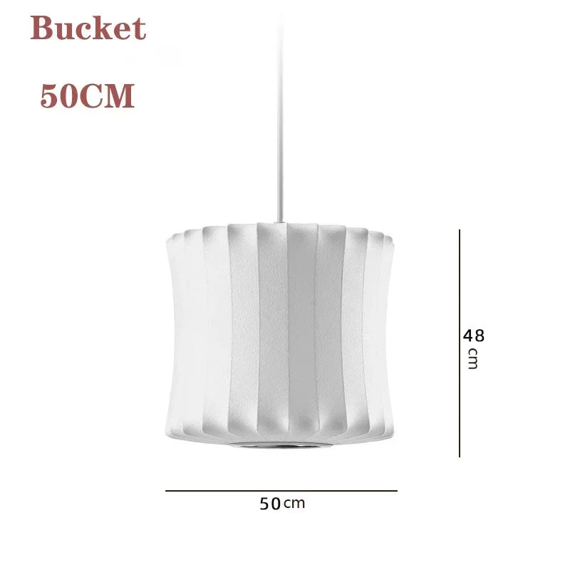 Pendente Lanterna de Tecido Branco LED