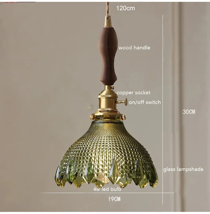 Pendente de Vidro Retrô Transparente para Sala de Jantar e Restaurante