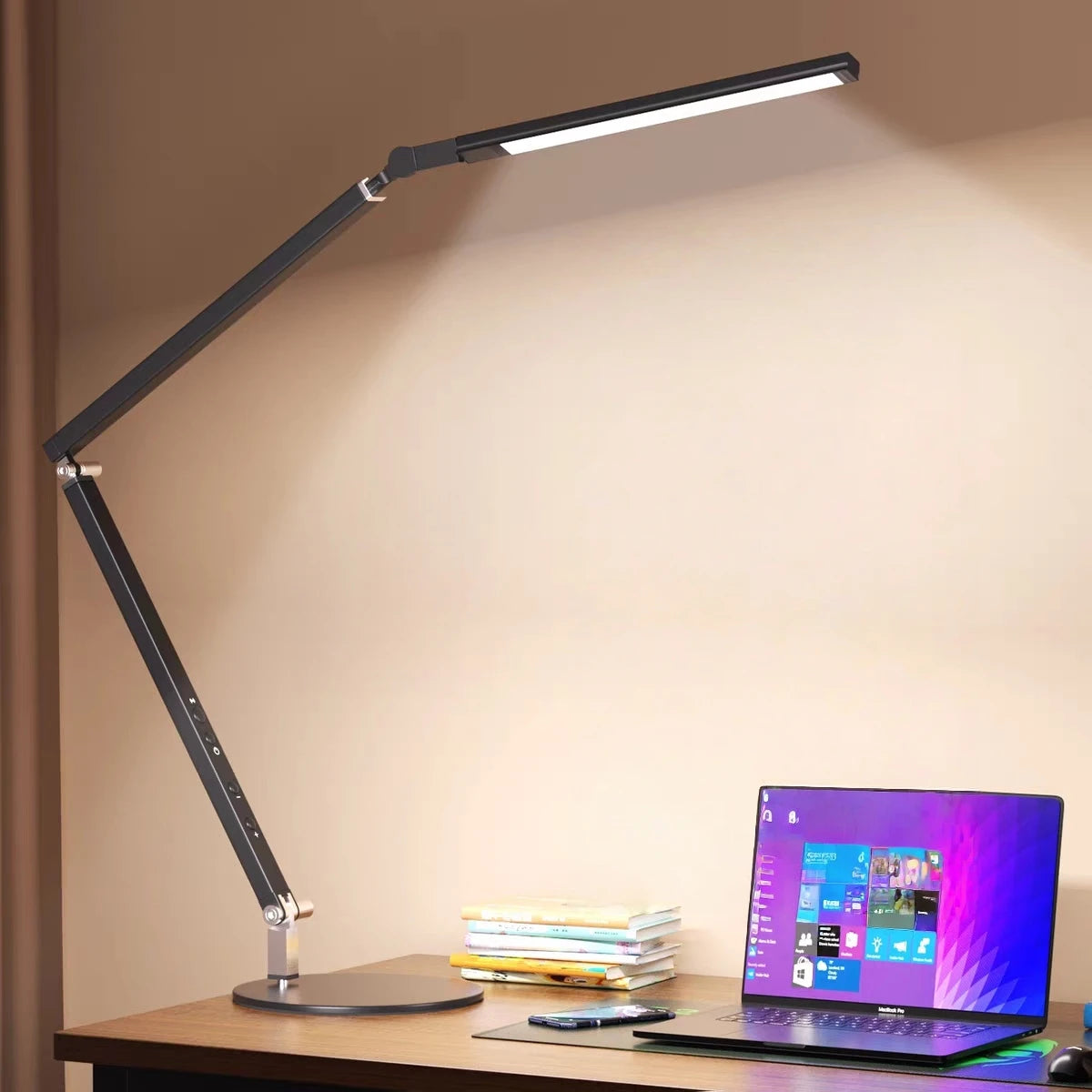 Luminária de Mesa 8W Braço Articulado com Dimmer LED – Proteção Ocular
