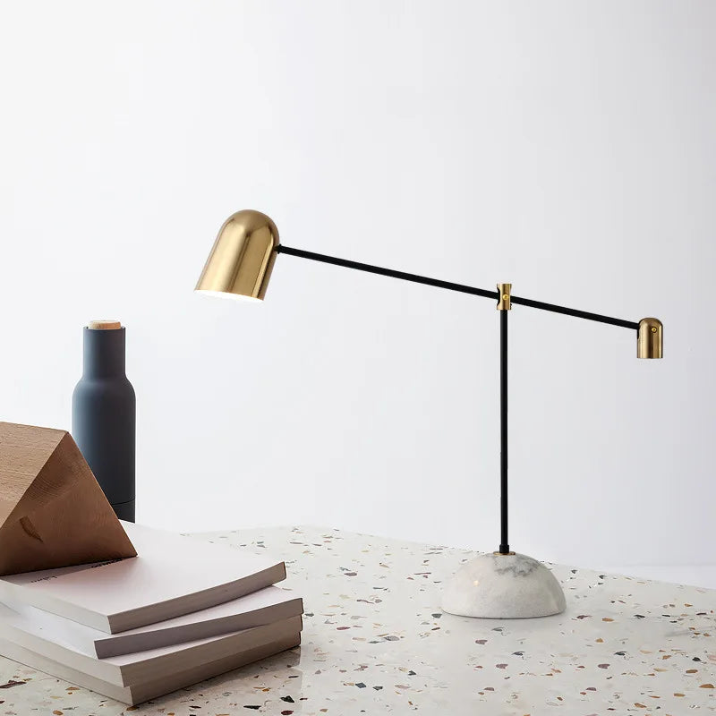 Luminária de Mesa Base Mármore Designer com Regulagem – Sala e Quarto