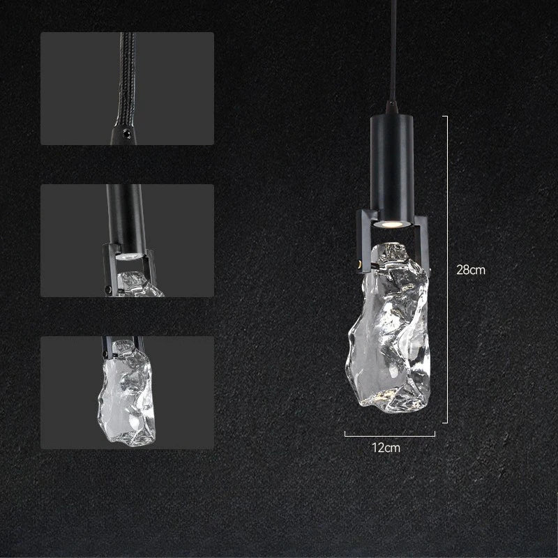 Pendente Elmaina - Metal Escovado e Pedra - bancada gourmet wabi-sabi