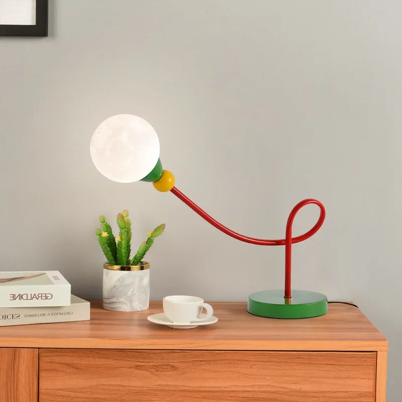 Luminária de Mesa Estilo Creme Blocos de Cor – Proteção Ocular Criativa