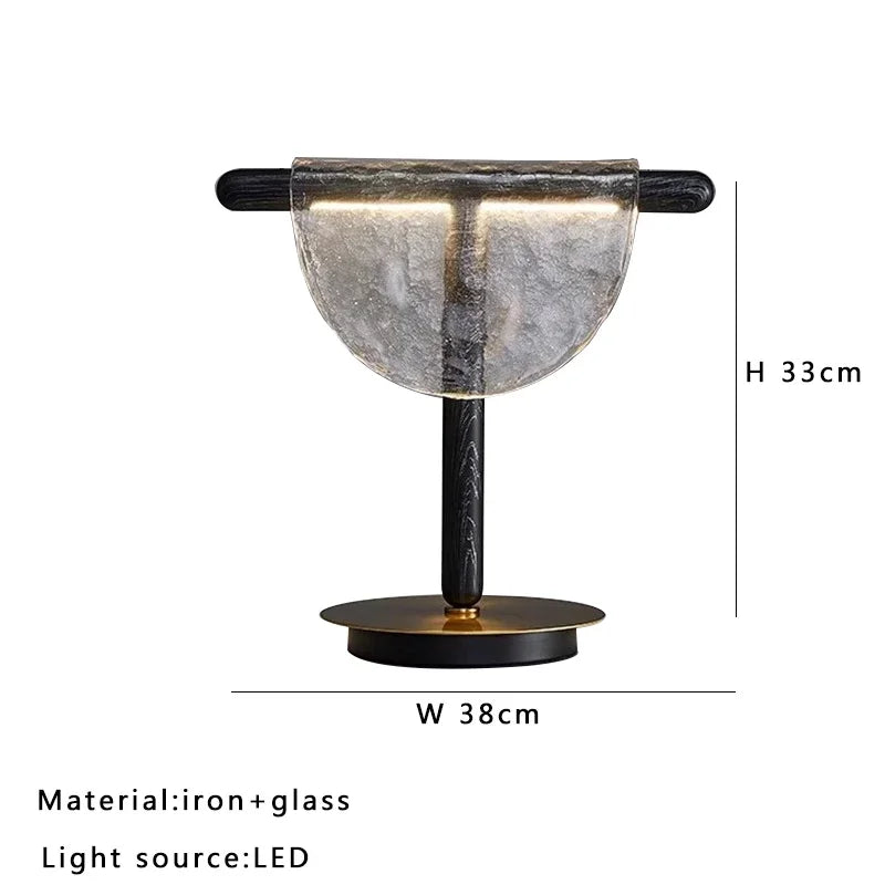 Luminaria de Mesa Avcaara - Vidro Texturizado - escritorio organico moderno