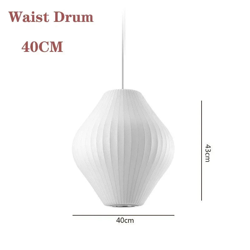 Pendente Lanterna de Tecido Branco LED
