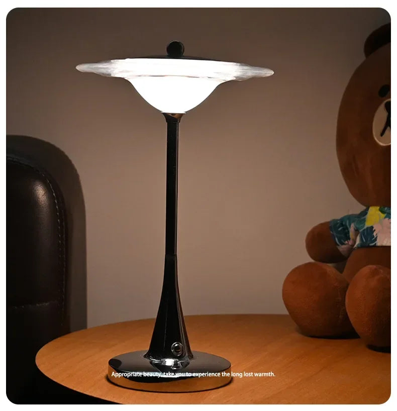 Luminária LED Disco Voador Recarregável Touch Cabeceira