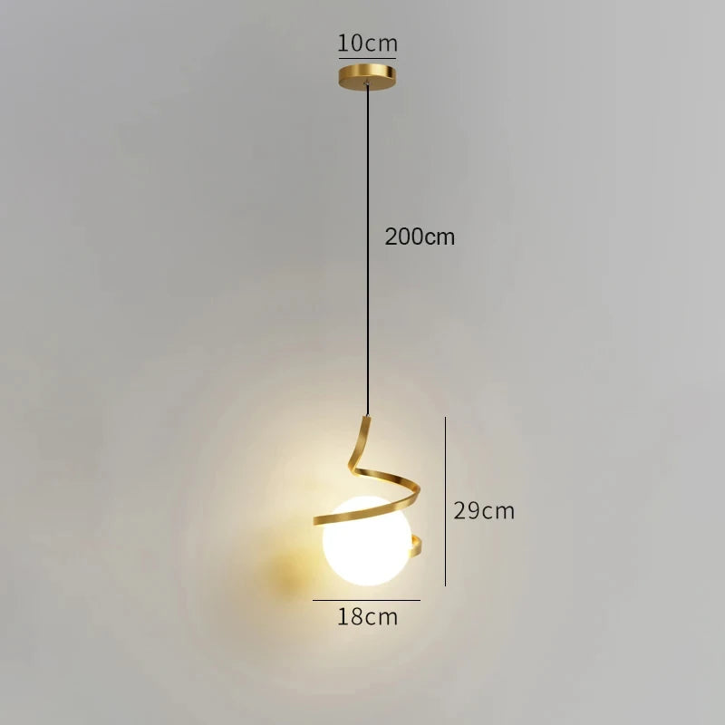 Pendente de Vidro LED Moderno — Para Mesa de Jantar, Quarto e Cozinha