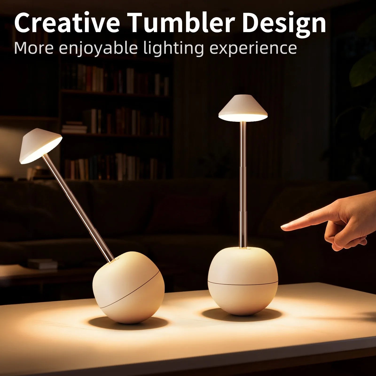 Luminária de Mesa LED Recarregável Decorativa com Controle Remoto