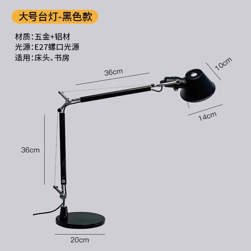 Luminária de Mesa Dobrável Braço Retrátil – LED Proteção Ocular Escritório