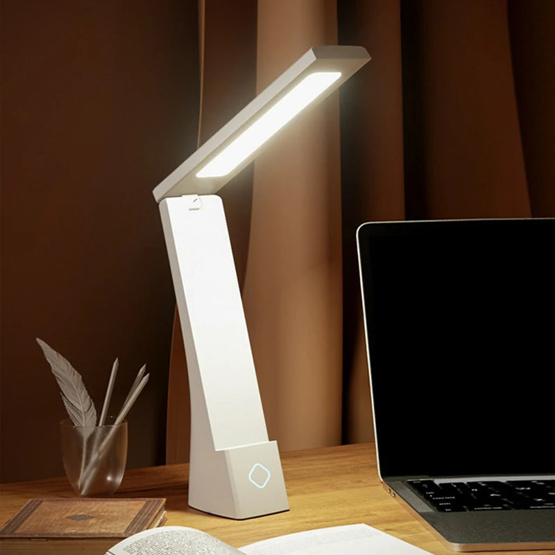 Luminária de Mesa LED Dobrável Recarregável – Proteção Ocular para Estudos