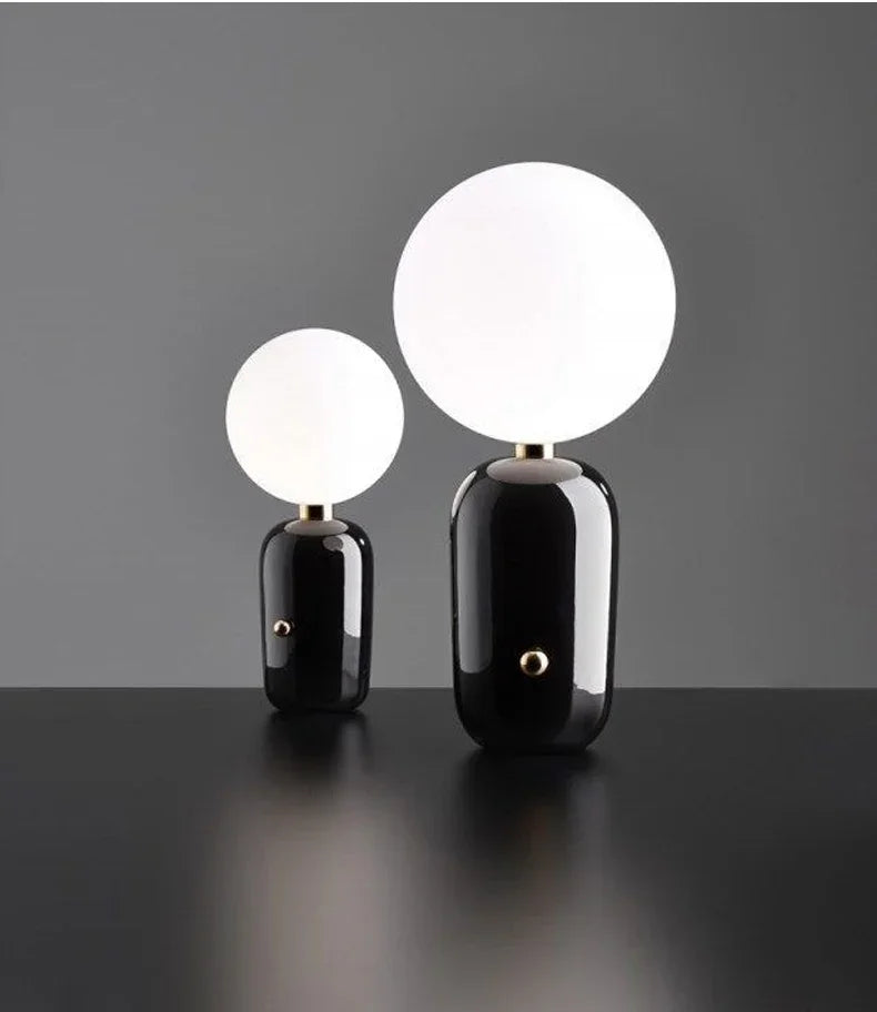 Luminária de Mesa Nórdica em Vidro Alto Padrão – Quarto e Sala