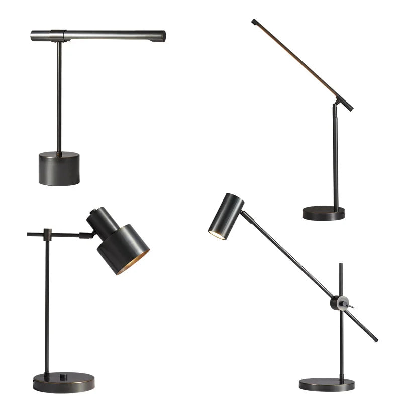 Luminária de Mesa Cobre Real com Cúpula Tecido LED – Quarto e Sala