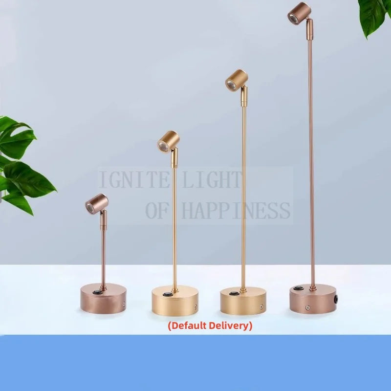 Spot LED Recarregável para Joalheria e Vitrine – Metal Dourado