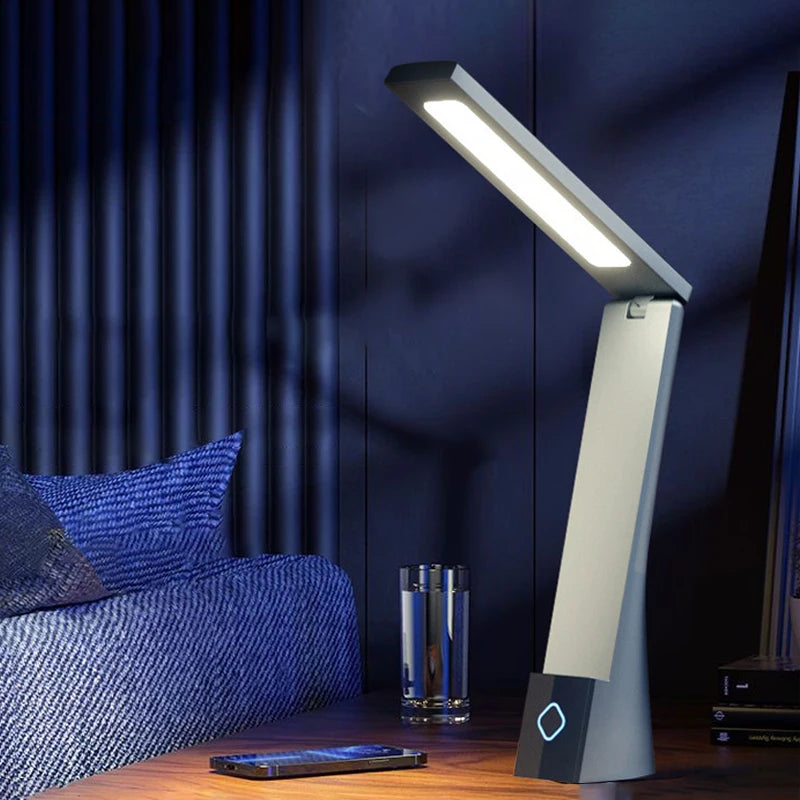 Luminária de Mesa LED Dobrável Recarregável – Proteção Ocular para Estudos