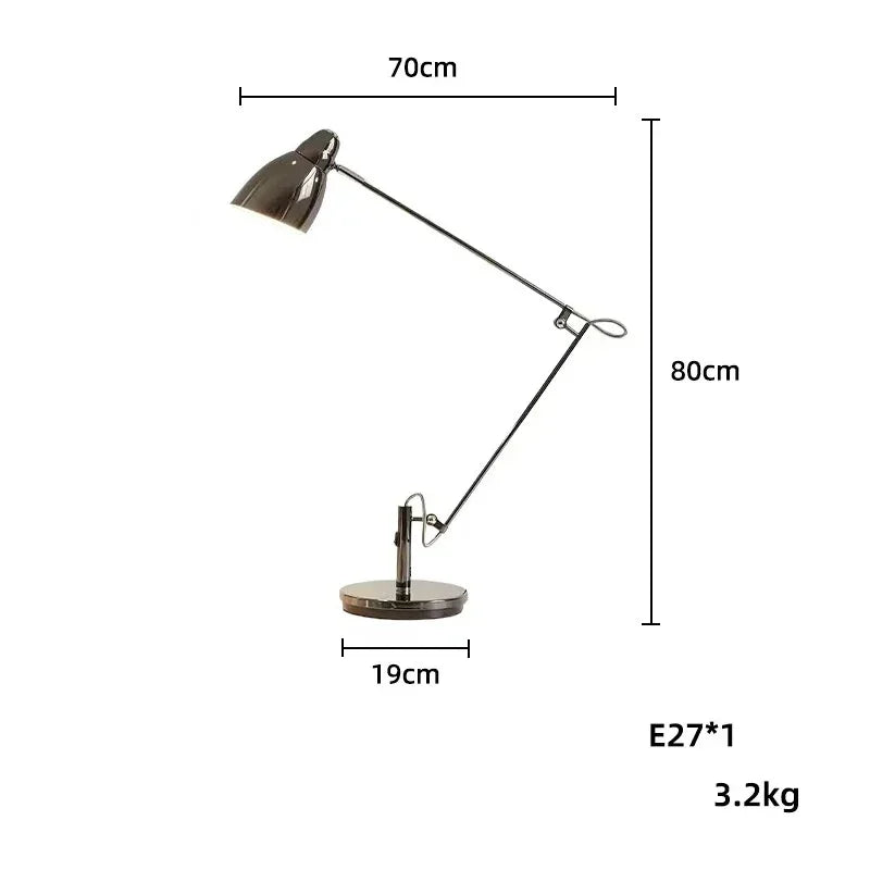 Luminária de Mesa Braço Articulado Alumínio Flexível com Lâmpada E27 LED