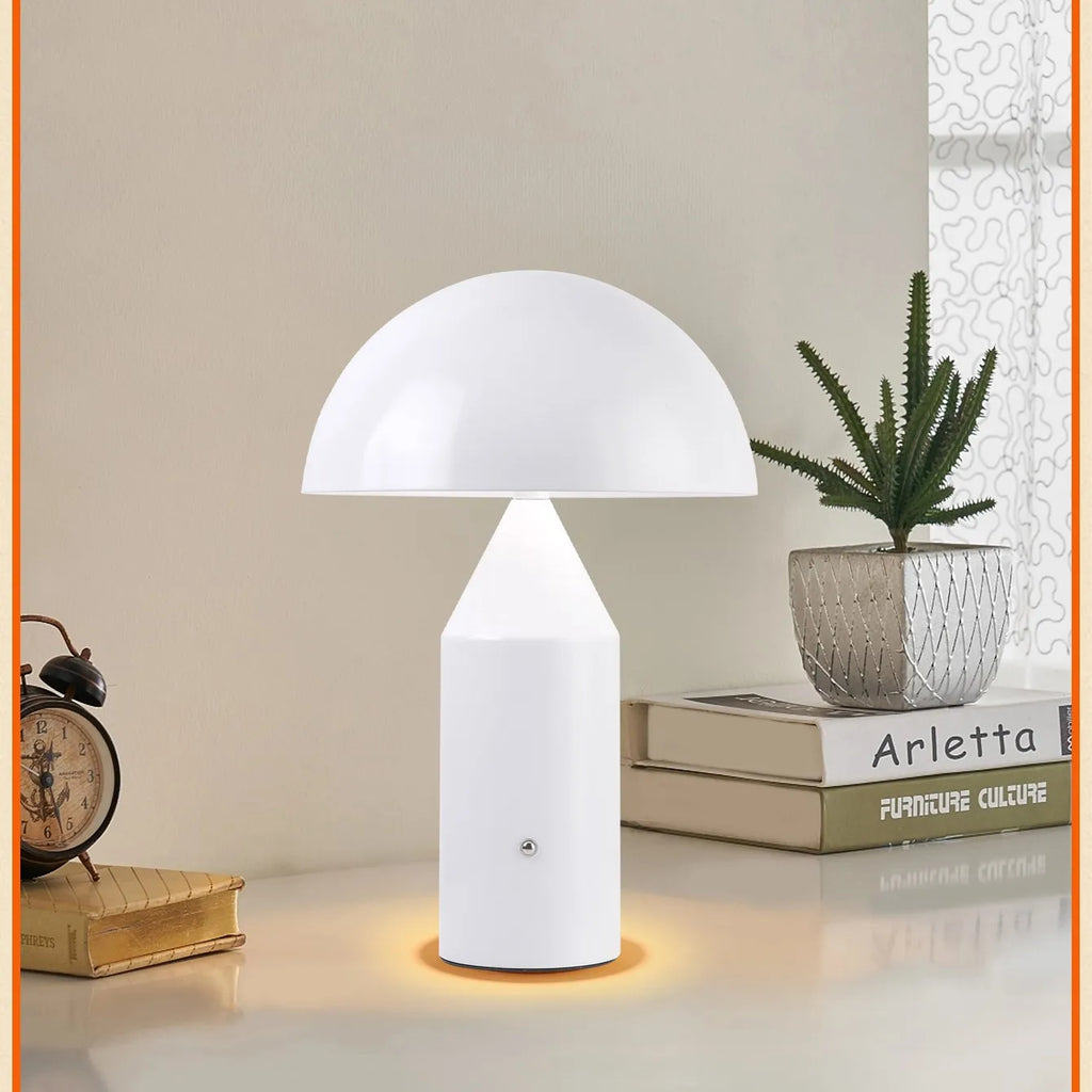 Abajur Cogumelo LED 3 Cores Touch USB Recarregável