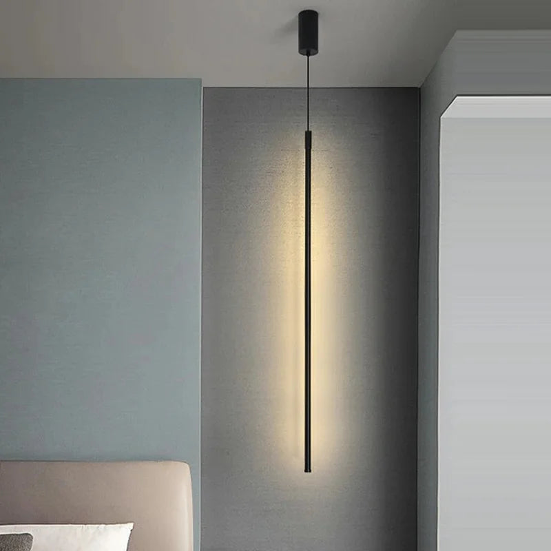 Pendente LED Minimalista em Alumínio Preto