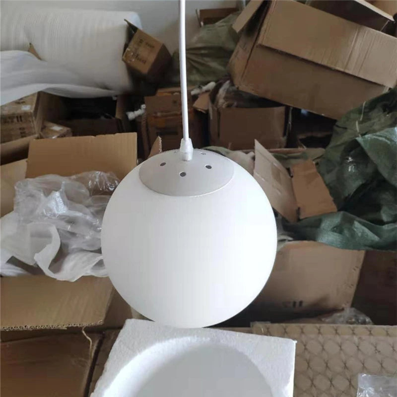 Pendente Bola de Vidro Branco LED