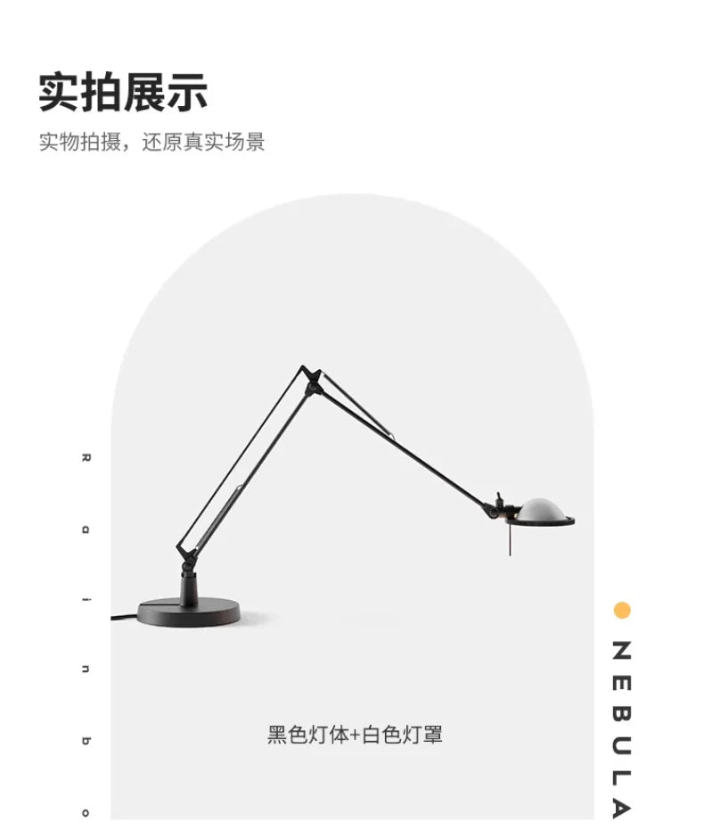 Luminária de Mesa Industrial Braço Articulado Vidro e Alumínio G4 LED