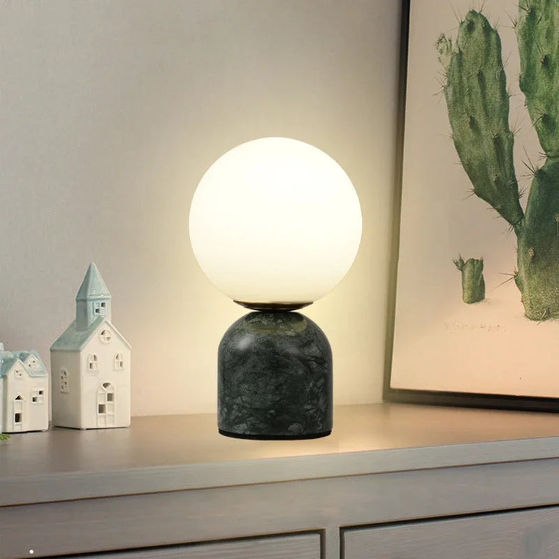 Luminária de Mesa Nórdica Vidro Personalizada – Quarto, Cabeceira e Escritório