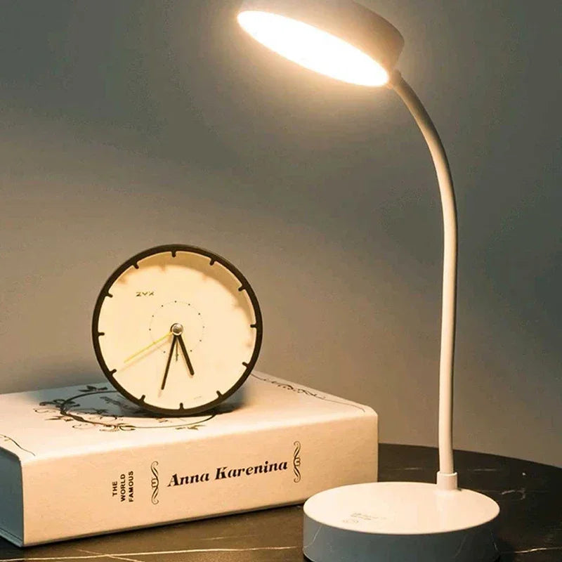Luminária de Mesa LED USB Flexível com Dimmer 3 Níveis – Proteção Ocular