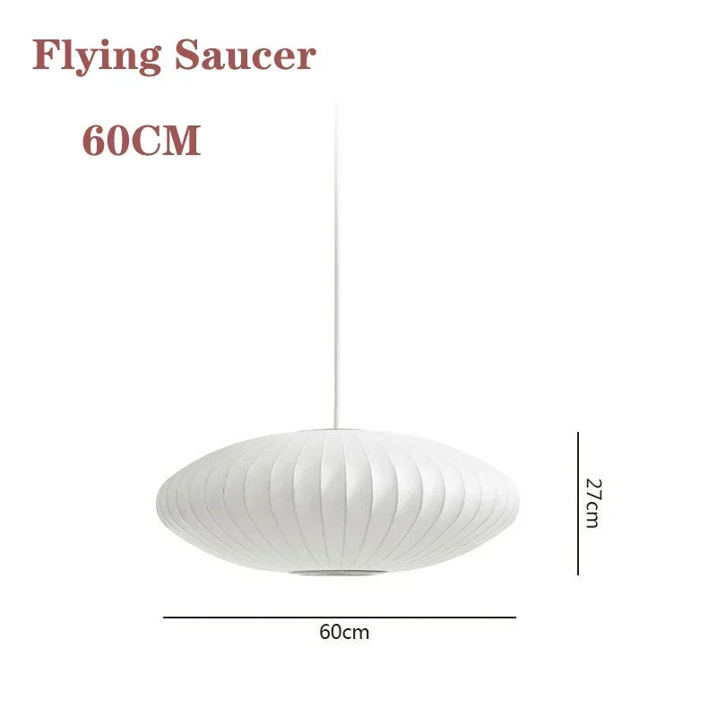 Pendente Lanterna de Tecido Branco LED