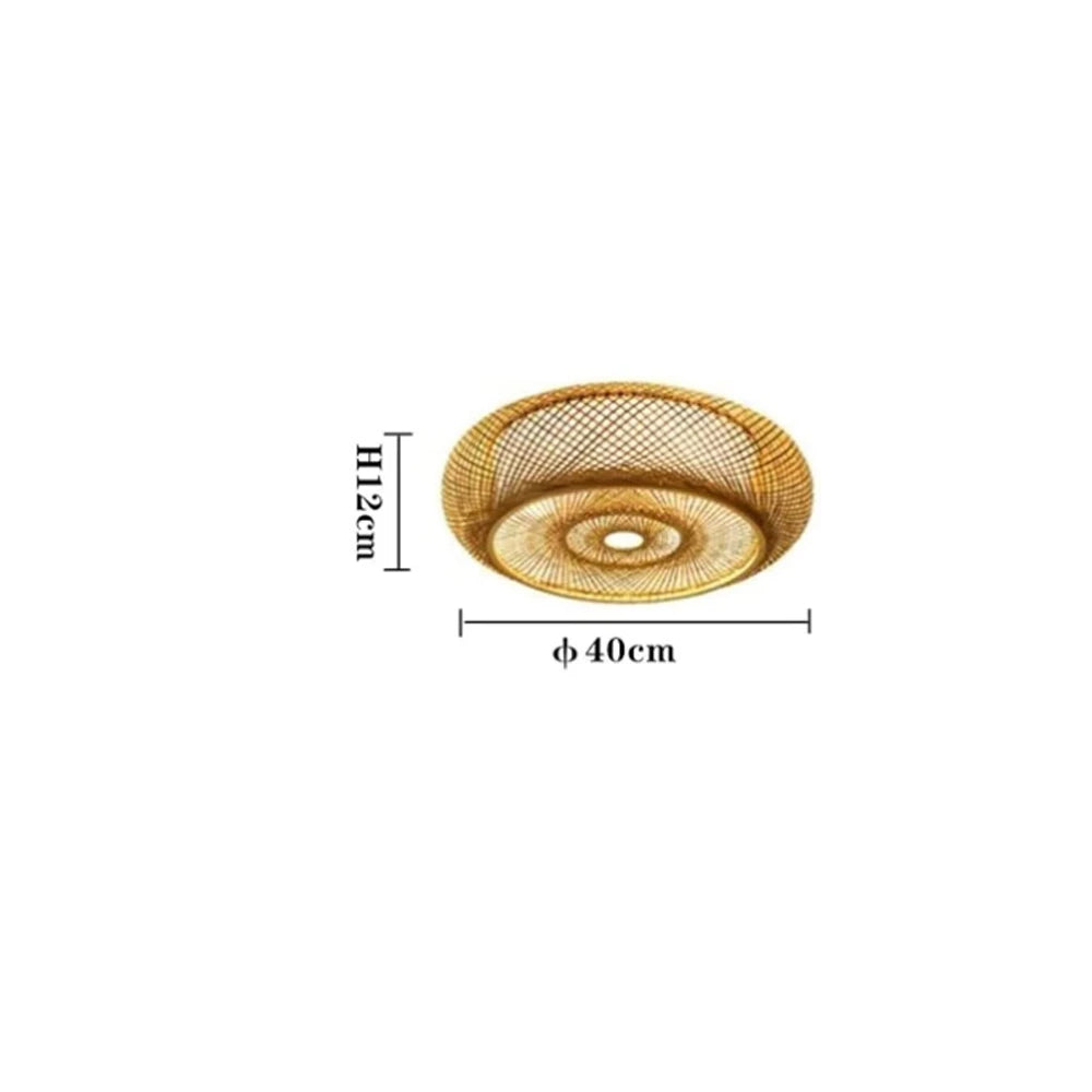Lustre Artesanal em Bambu Trançado E27