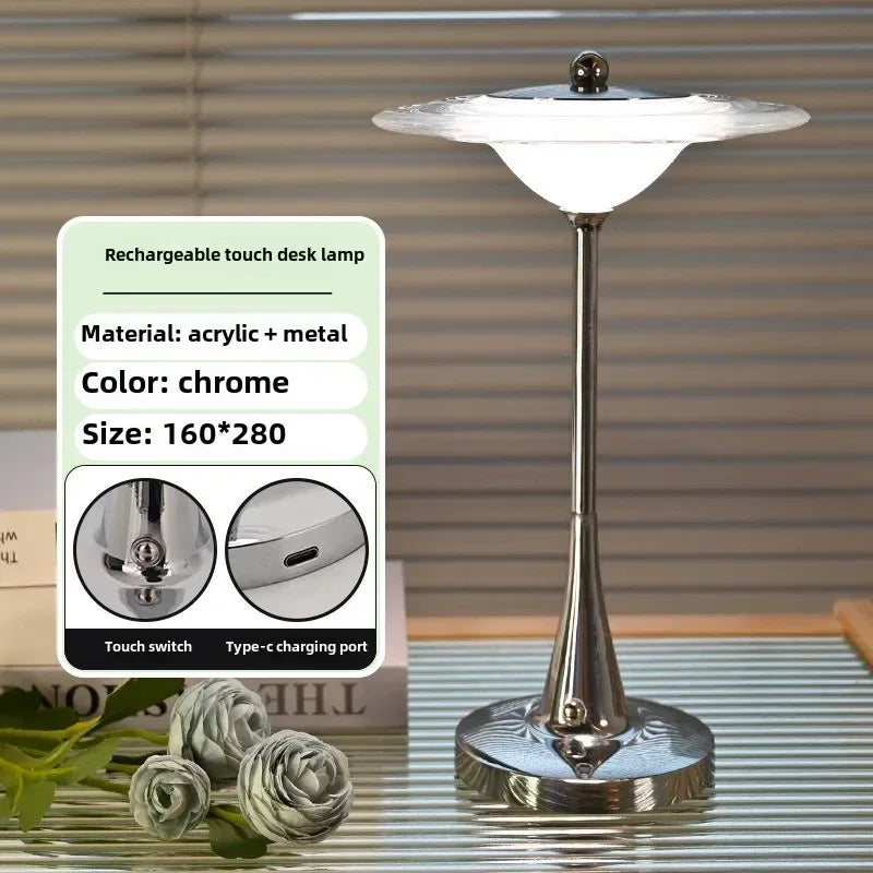 Luminária LED Disco Voador Recarregável Touch Cabeceira
