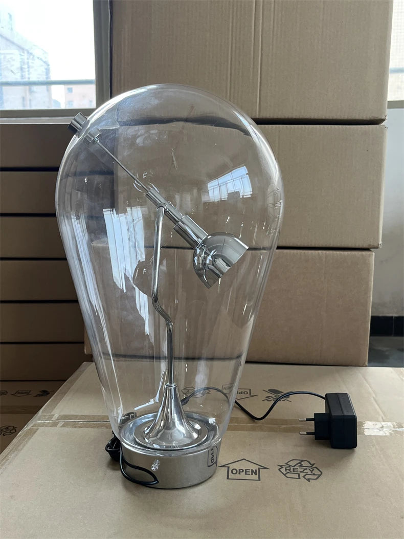 Luminária Italiana Vintage Vidro Rotativo Dimmer Mesa
