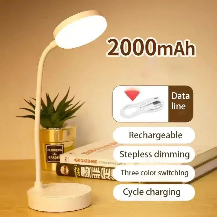 Luminária de Mesa LED USB Flexível com Dimmer 3 Níveis – Proteção Ocular