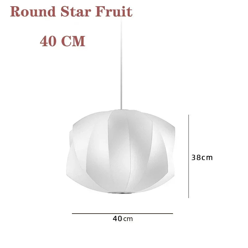 Pendente Lanterna de Tecido Branco LED