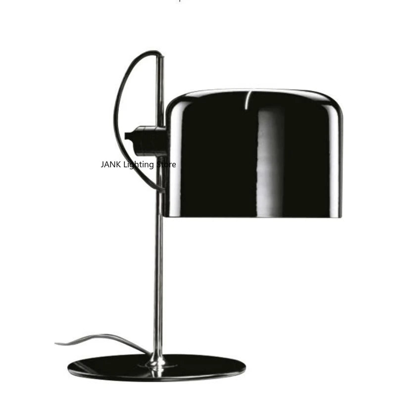 Luminária de Mesa Italiana Preta Minimalista – Designer para Sala e Escritório
