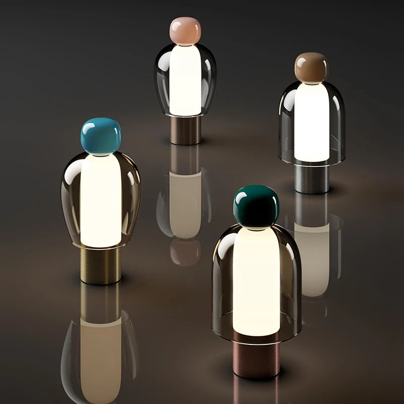 Luminária Vidro LED USB Decorativa Sala Quarto Minimalista
