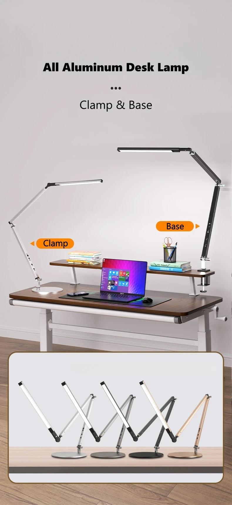 Luminária de Mesa 8W Braço Articulado com Dimmer LED – Proteção Ocular