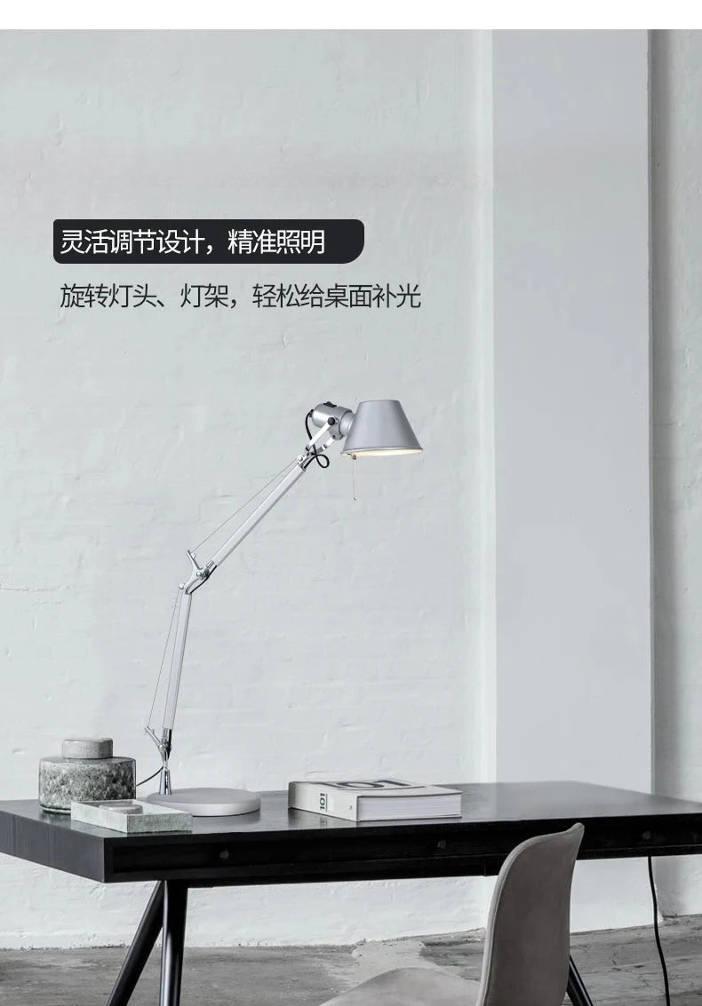 Luminária de Mesa Dobrável Braço Retrátil – LED Proteção Ocular Escritório
