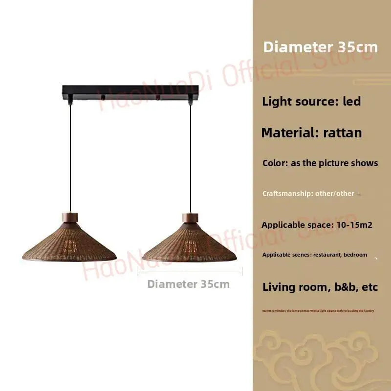 Lustre Artesanal Rattan Cúpula Retrô