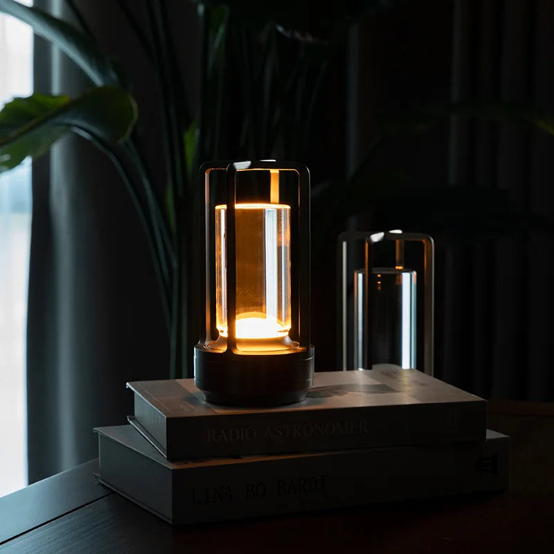 Luminária de Mesa Cristal Alumínio Recarregável Touch – Bar e Quarto