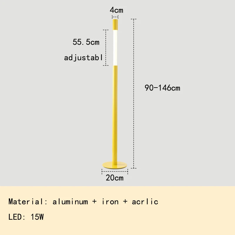 Luminária de Chão Americana Regulável em Altura LED – Sala e Leitura