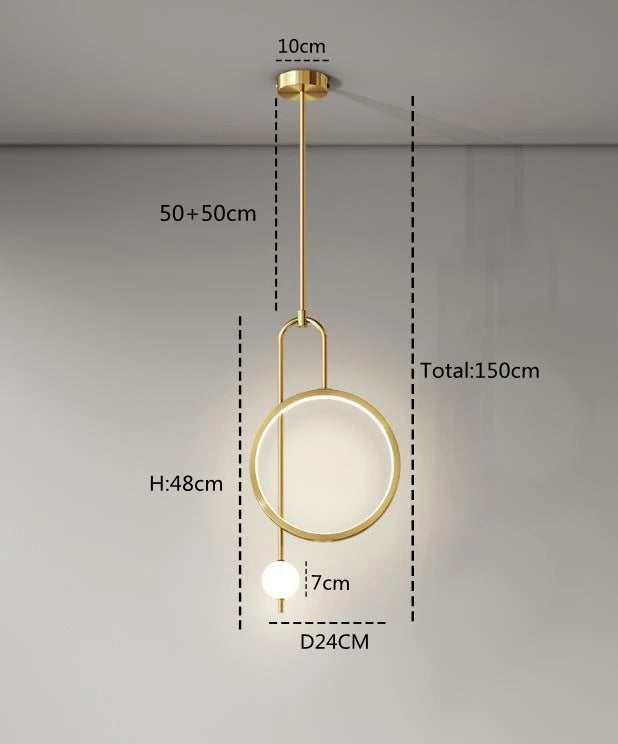 Pendente LED Circular — Luminária para Quarto