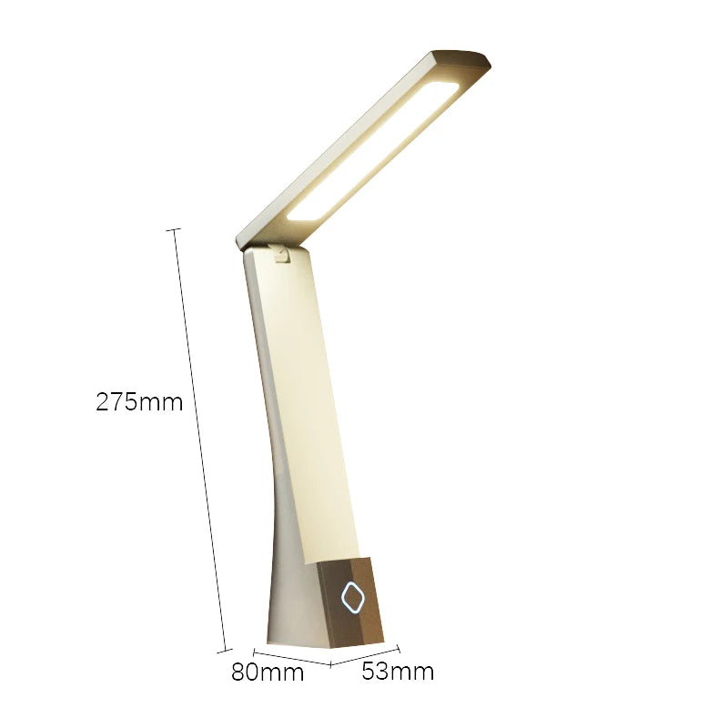 Luminária de Mesa LED Dobrável Recarregável – Proteção Ocular para Estudos