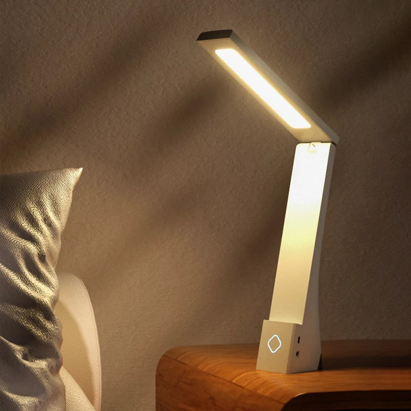 Luminária de Mesa LED Dobrável Recarregável – Proteção Ocular para Estudos
