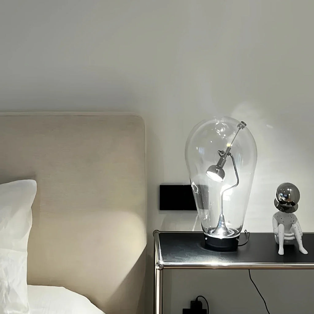 Luminária Italiana Vintage Vidro Rotativo Dimmer Mesa
