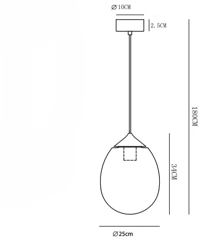 Pendente Minimalista Estilo Italiano em Vidro