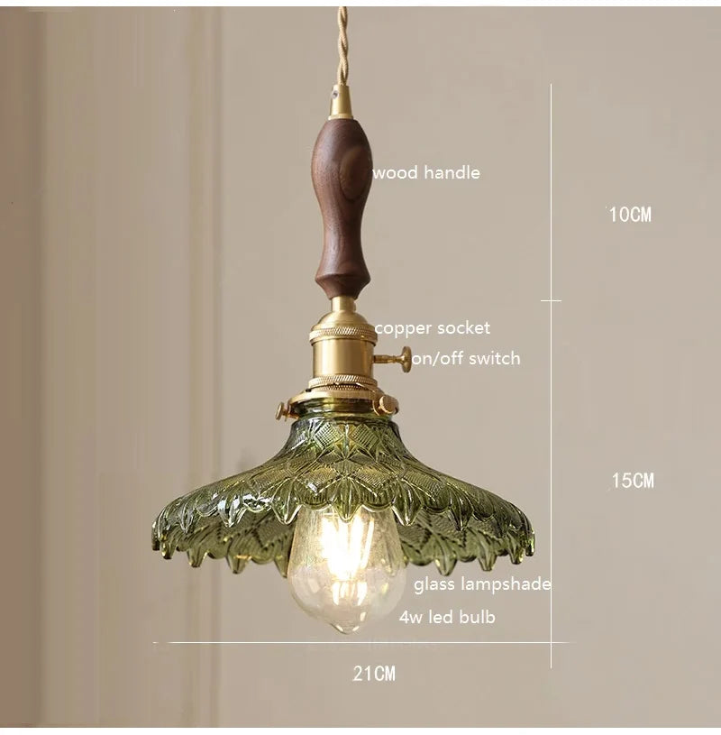 Pendente de Vidro Retrô Transparente para Sala de Jantar e Restaurante
