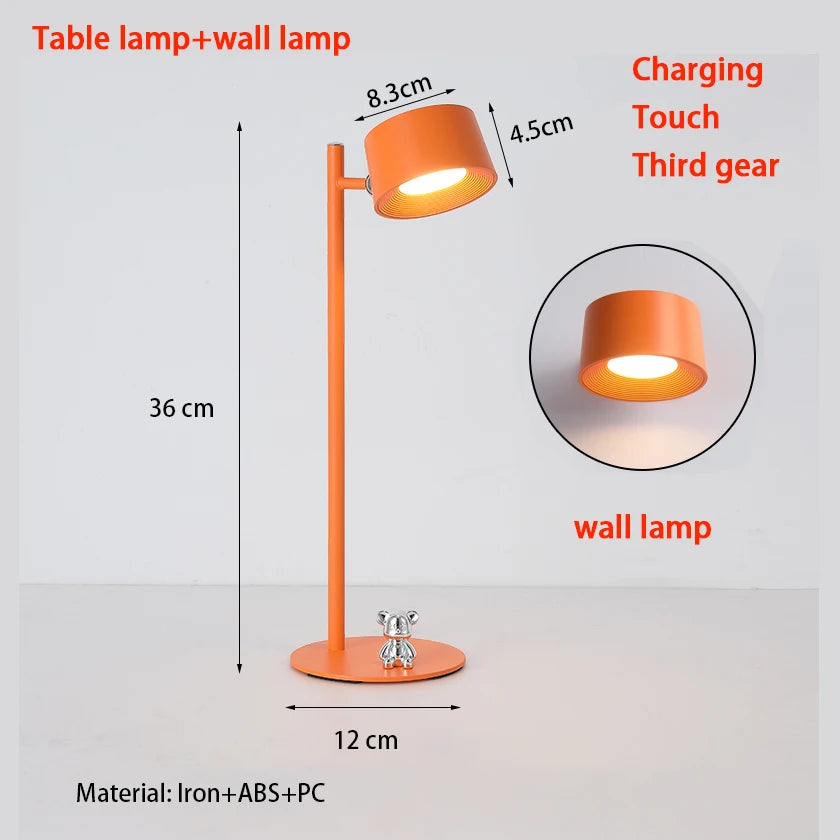 Luminária de Mesa Magnética Recarregável Giratória – Para Estudo e Parede